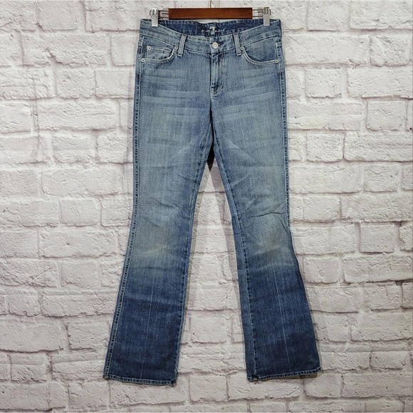 7 For All Mankind Women's Classic Blue Boot Cut Jeans - Picture 2 of 12